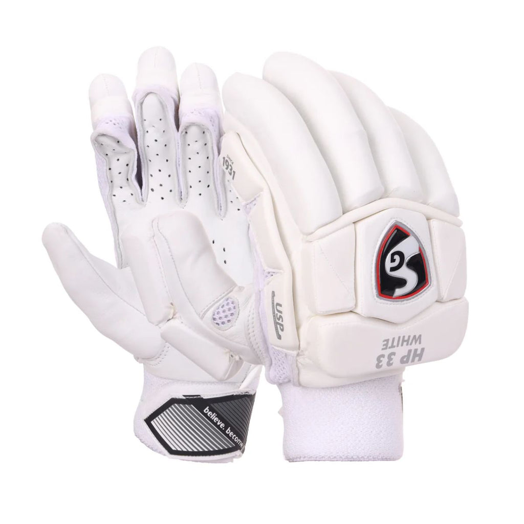SG HP 33 Cricket Batting Gloves ( White)