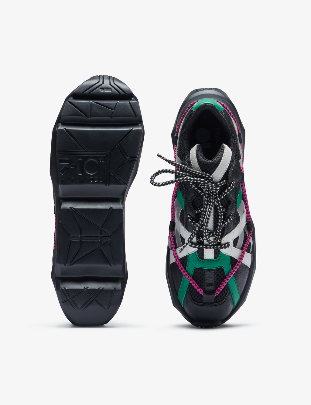 733 black over-panelled chunky sneaker