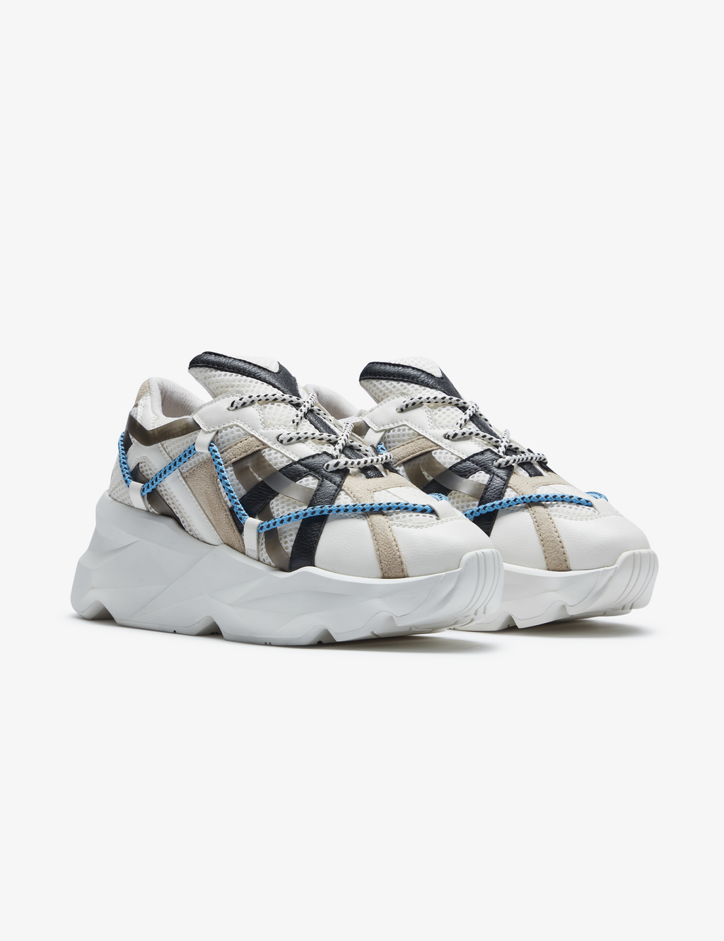 733 white over-panelled chunky sneaker