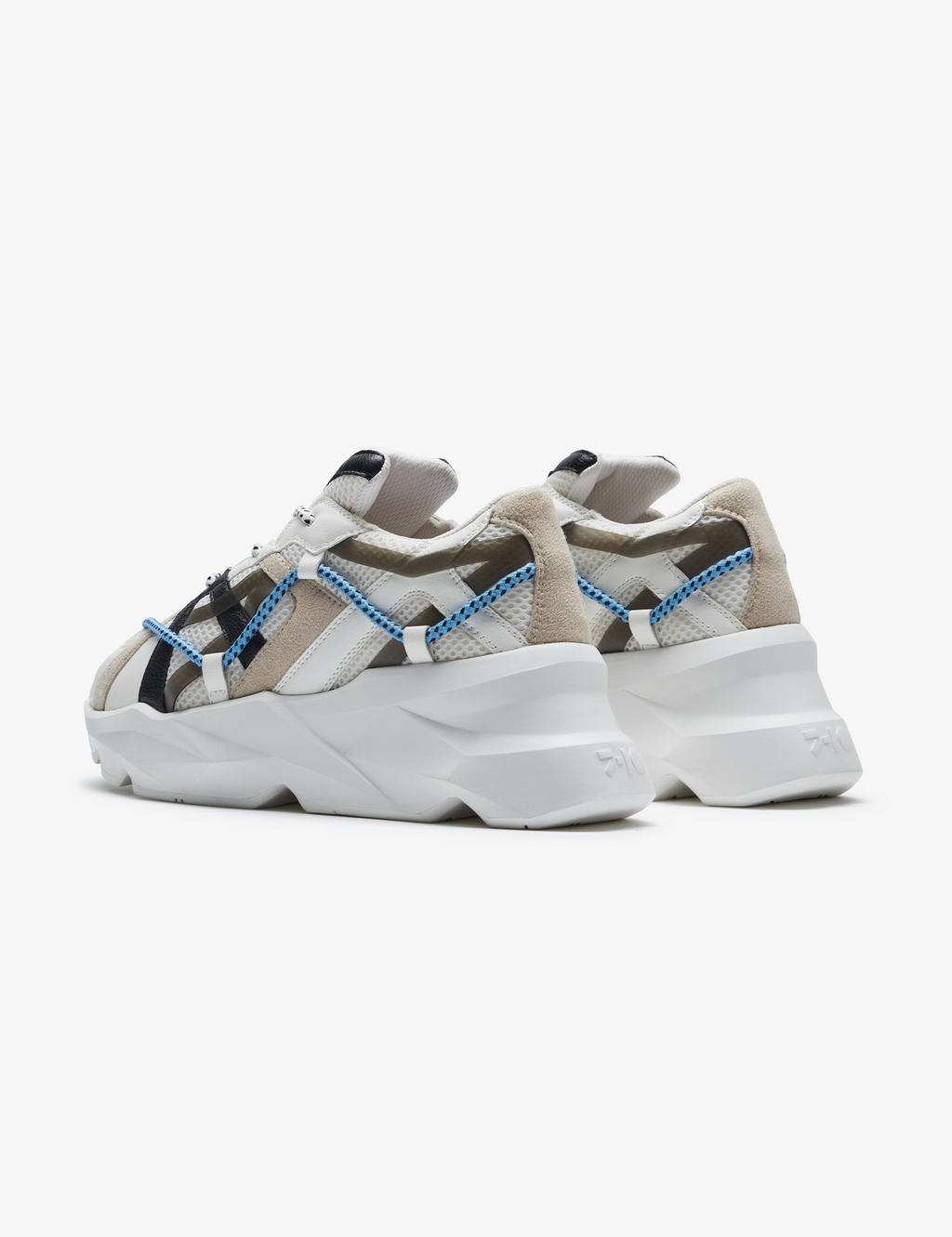 733 white over-panelled chunky sneaker