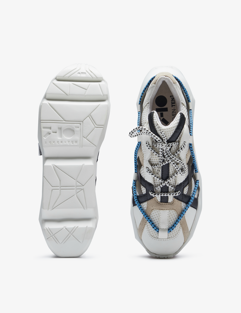 733 white over-panelled chunky sneaker