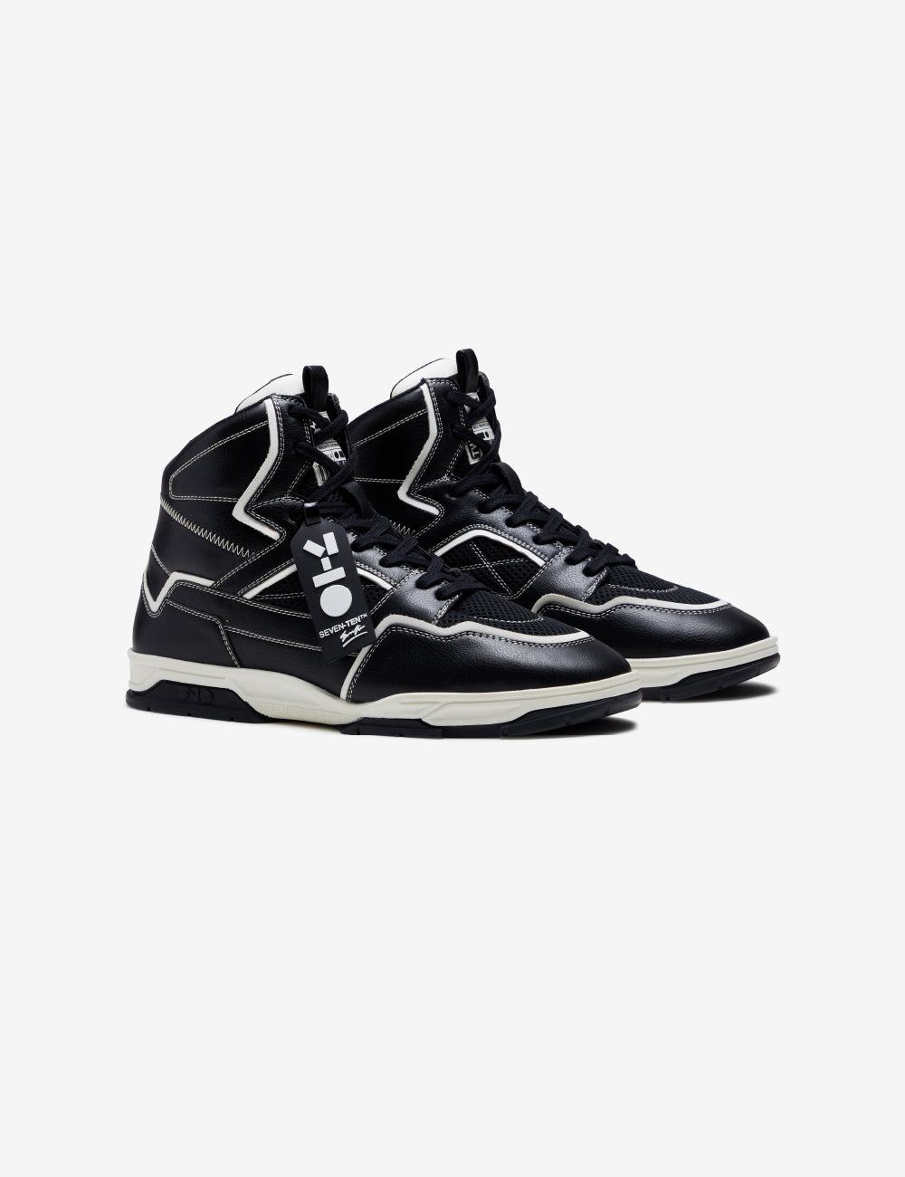 714 Black & White High-Top Sneakers