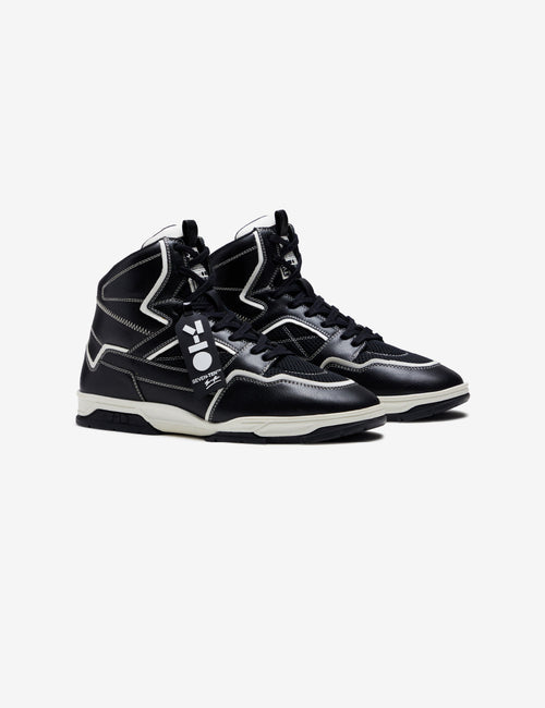 714 Black & White High-Top Sneakers
