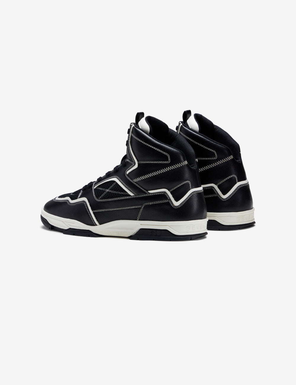 714 Black & White High-Top Sneakers