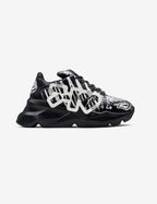 728 Black Graphic Chunky Sneakers