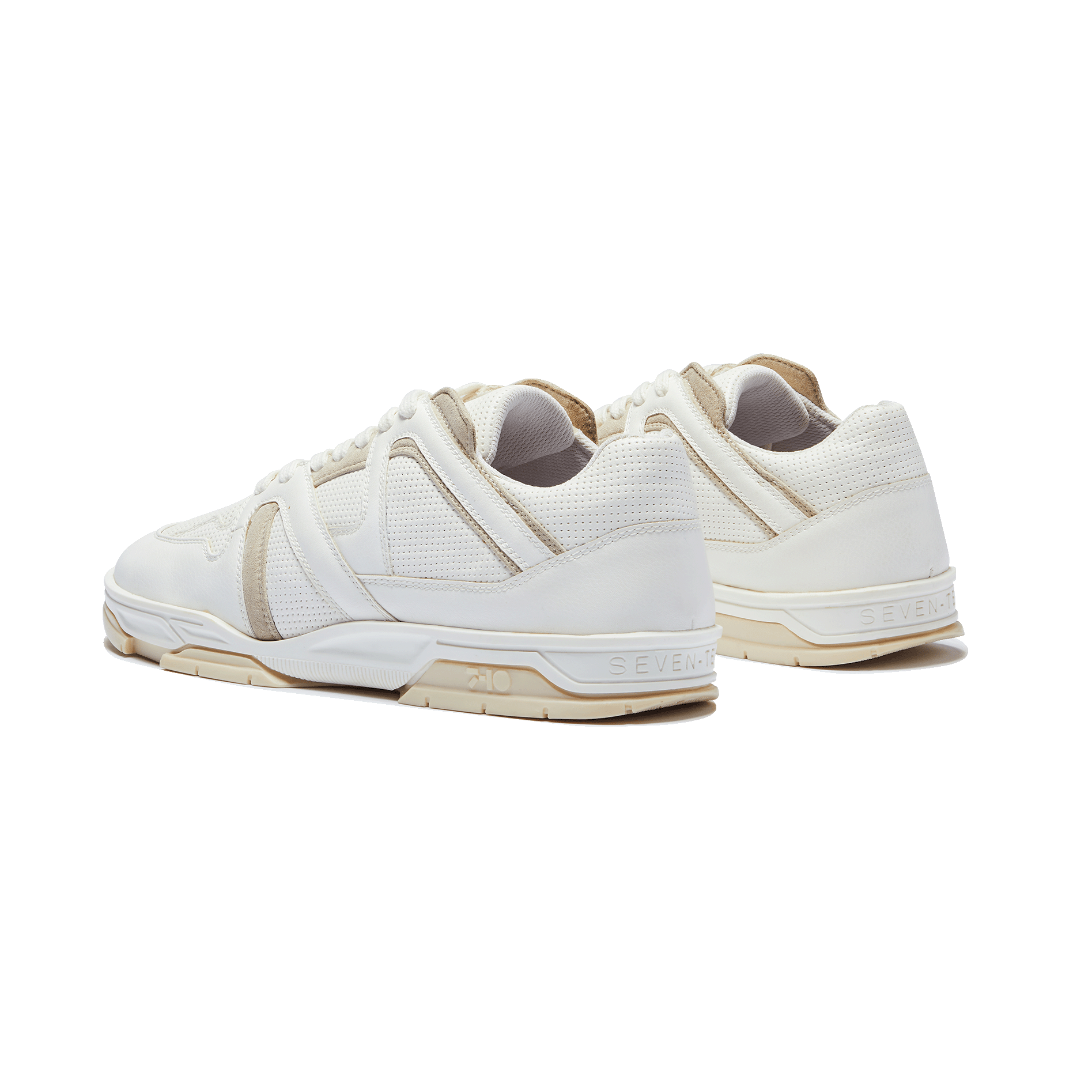 731 Latte Beige & White Low-Top Sneakers - The Grand Sale
