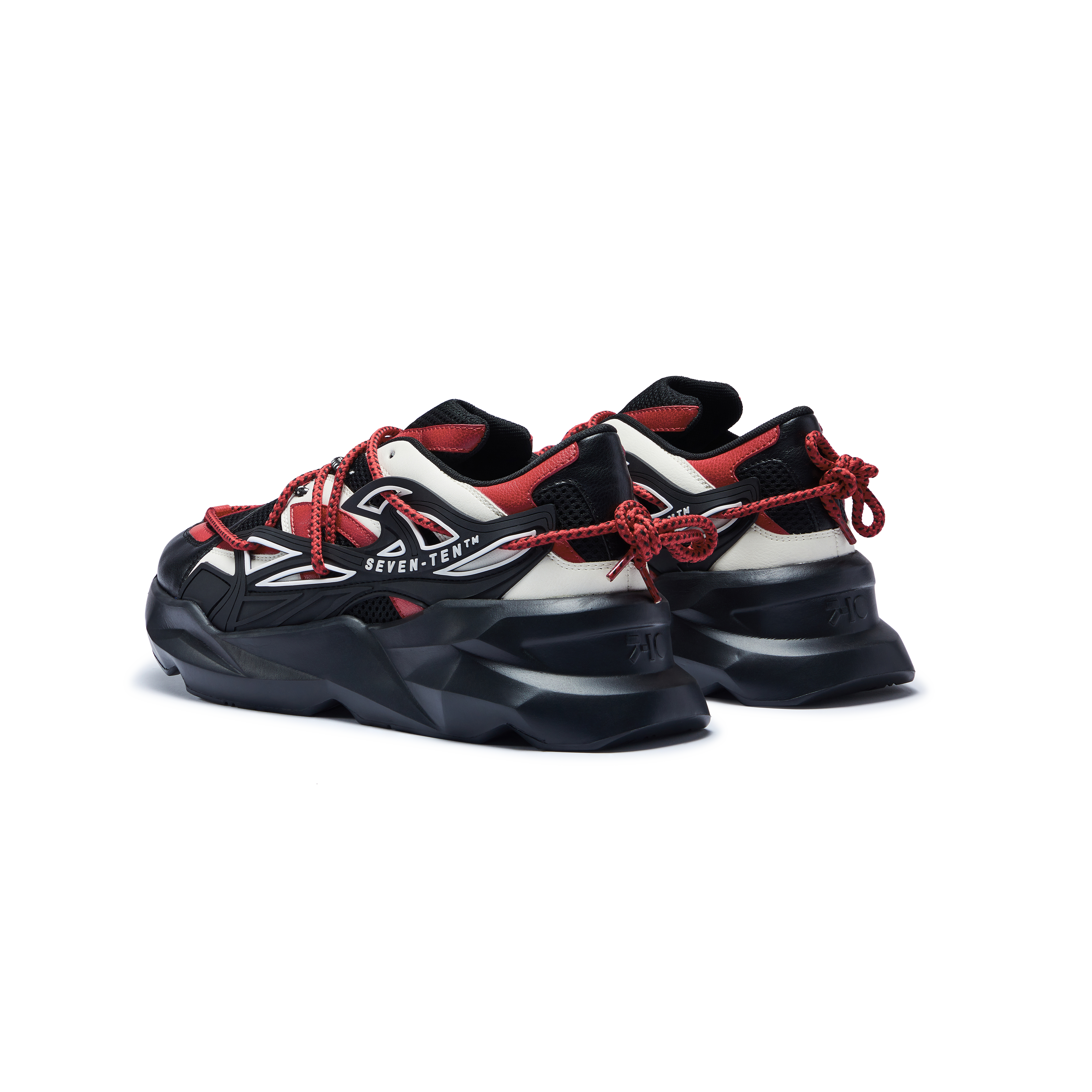 742 Crimson Red Low-Top Chunky Sneakers