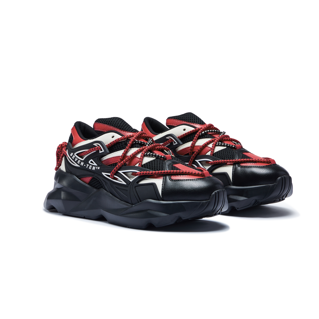 742 Crimson Red Low-Top Chunky Sneakers - The Grand Sale