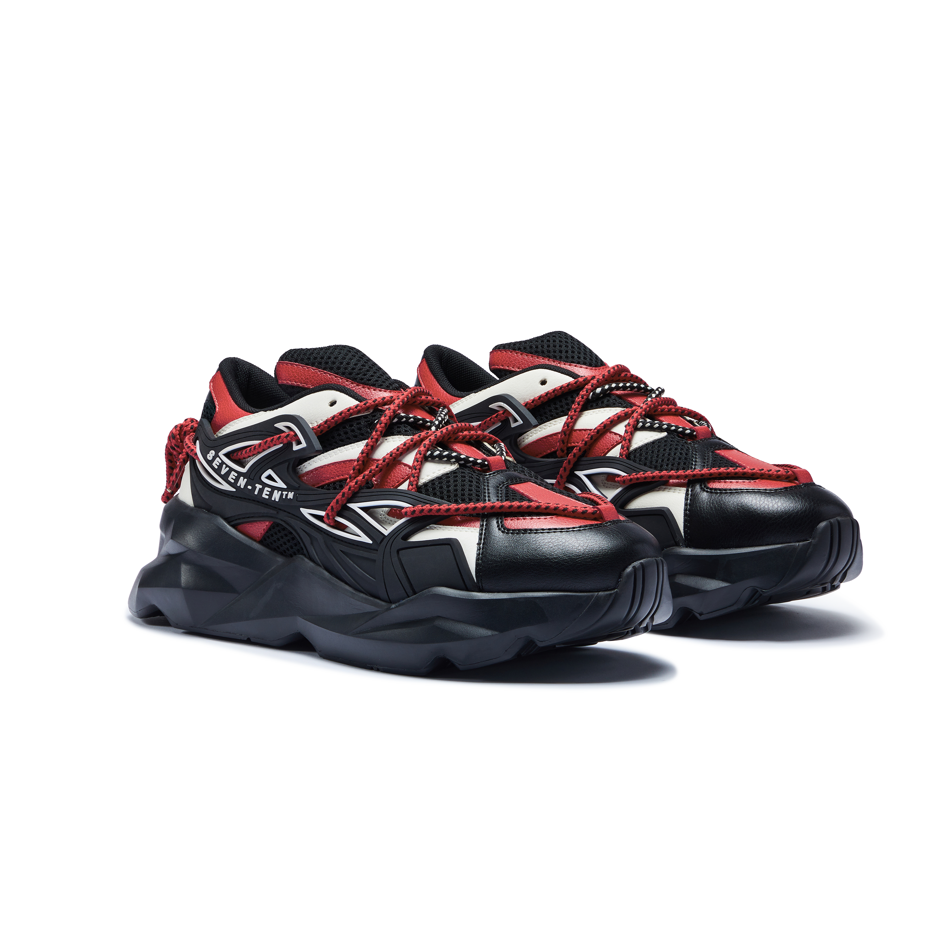 742 Crimson Red Low-Top Chunky Sneakers - The Grand Sale