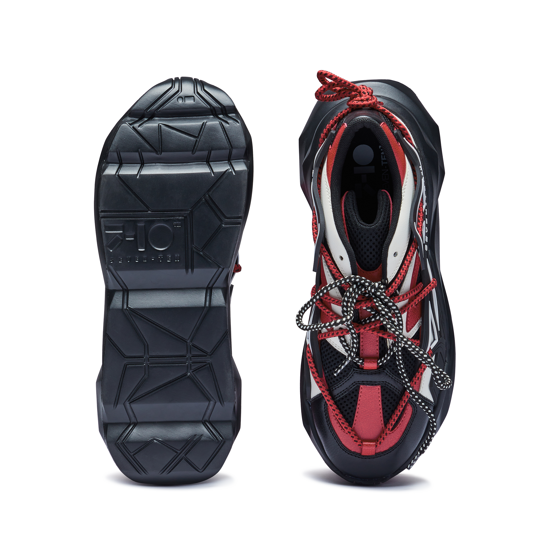 742 Crimson Red Low-Top Chunky Sneakers - The Grand Sale