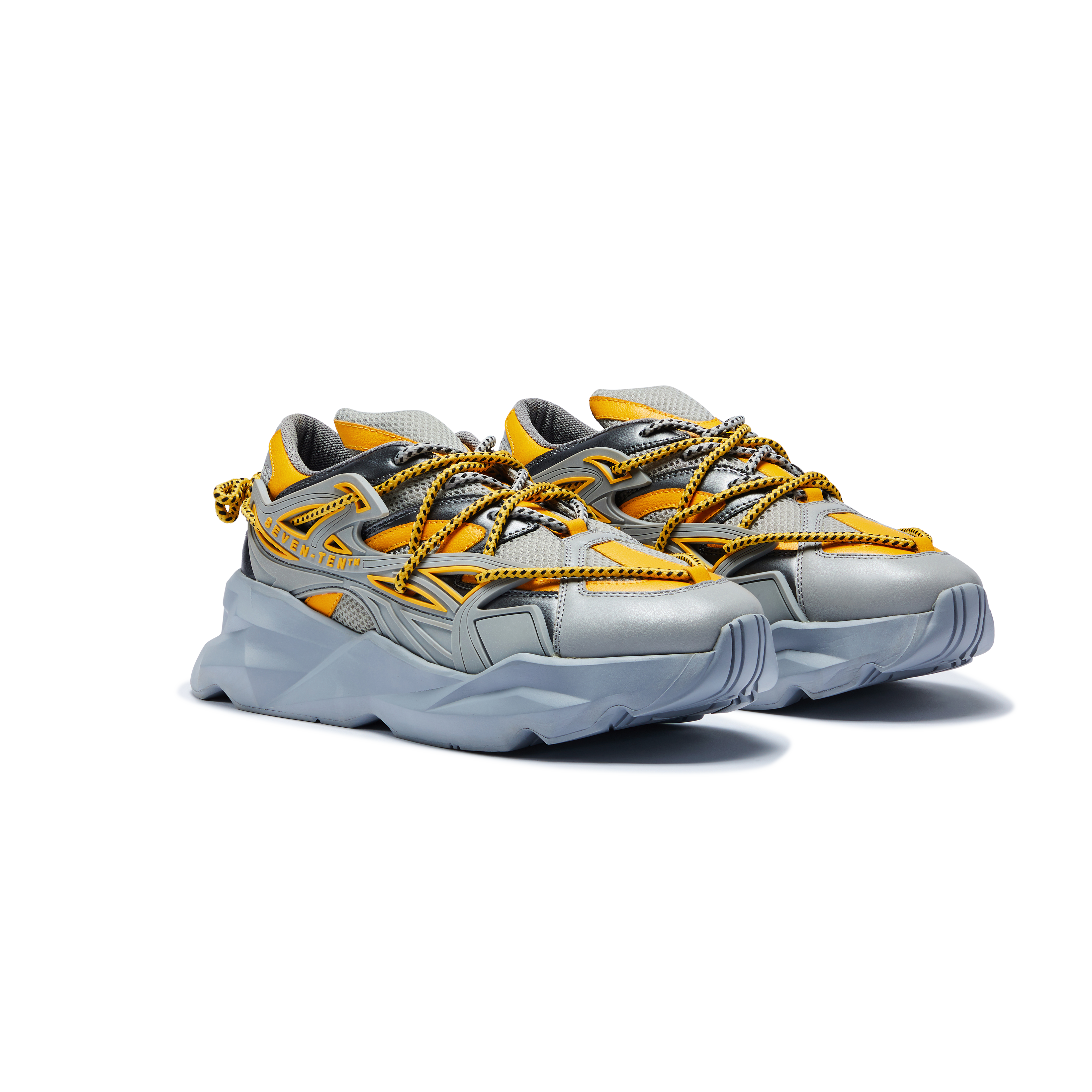 742 Canary Yellow Low-Top Chunky Sneakers - The Grand Sale