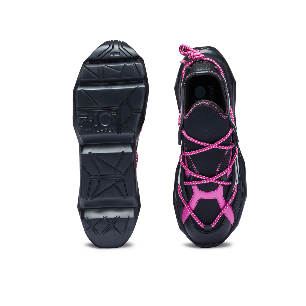 743 Flamink Pink & Black Chunky Sneakers - The Grand Sale