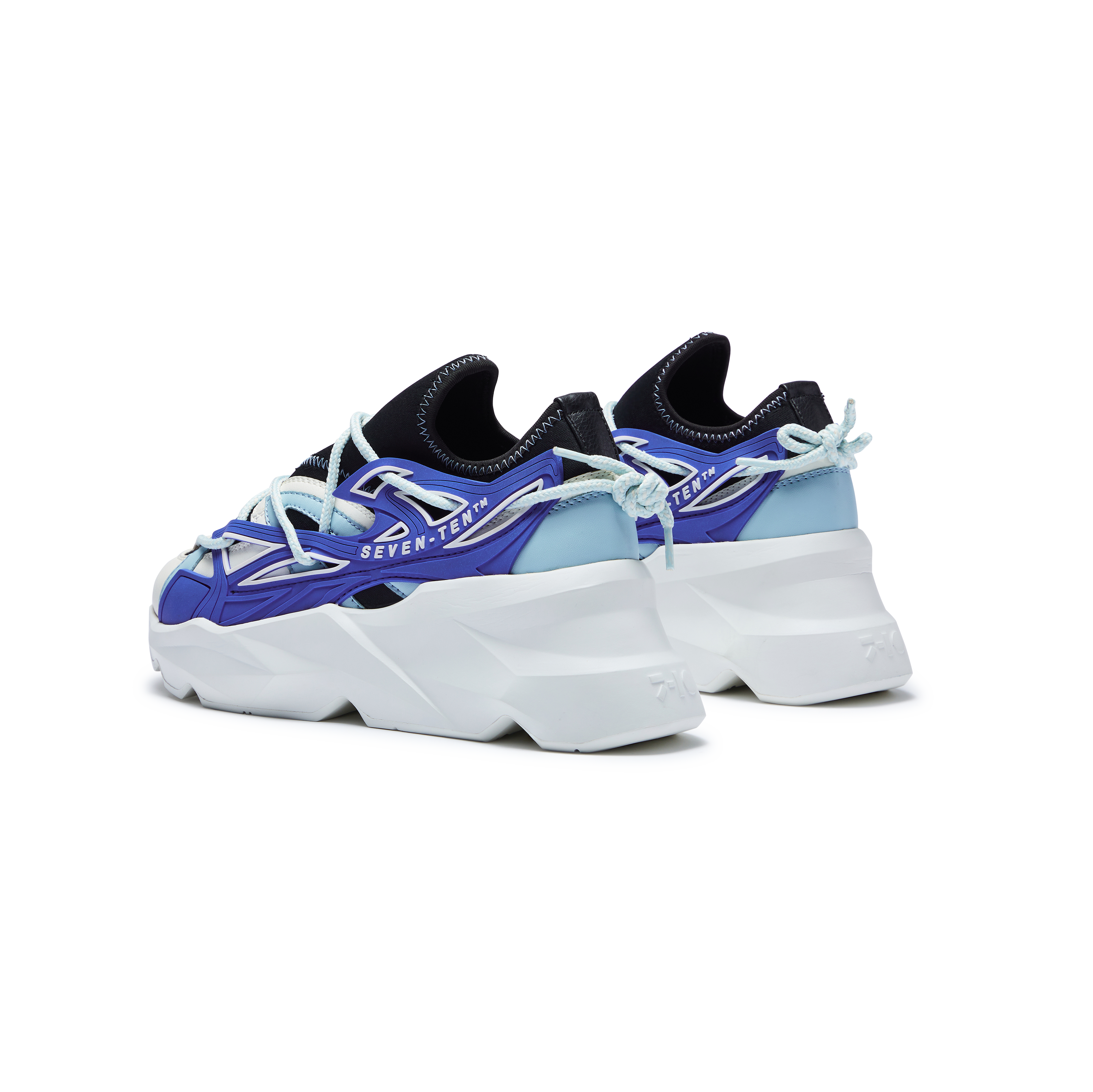 743 Hydra Blue & White Chunky Sneakers