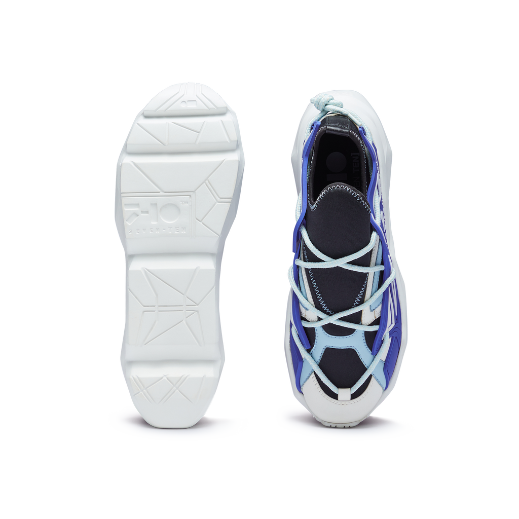 743 Hydra Blue & White Chunky Sneakers - The Grand Sale