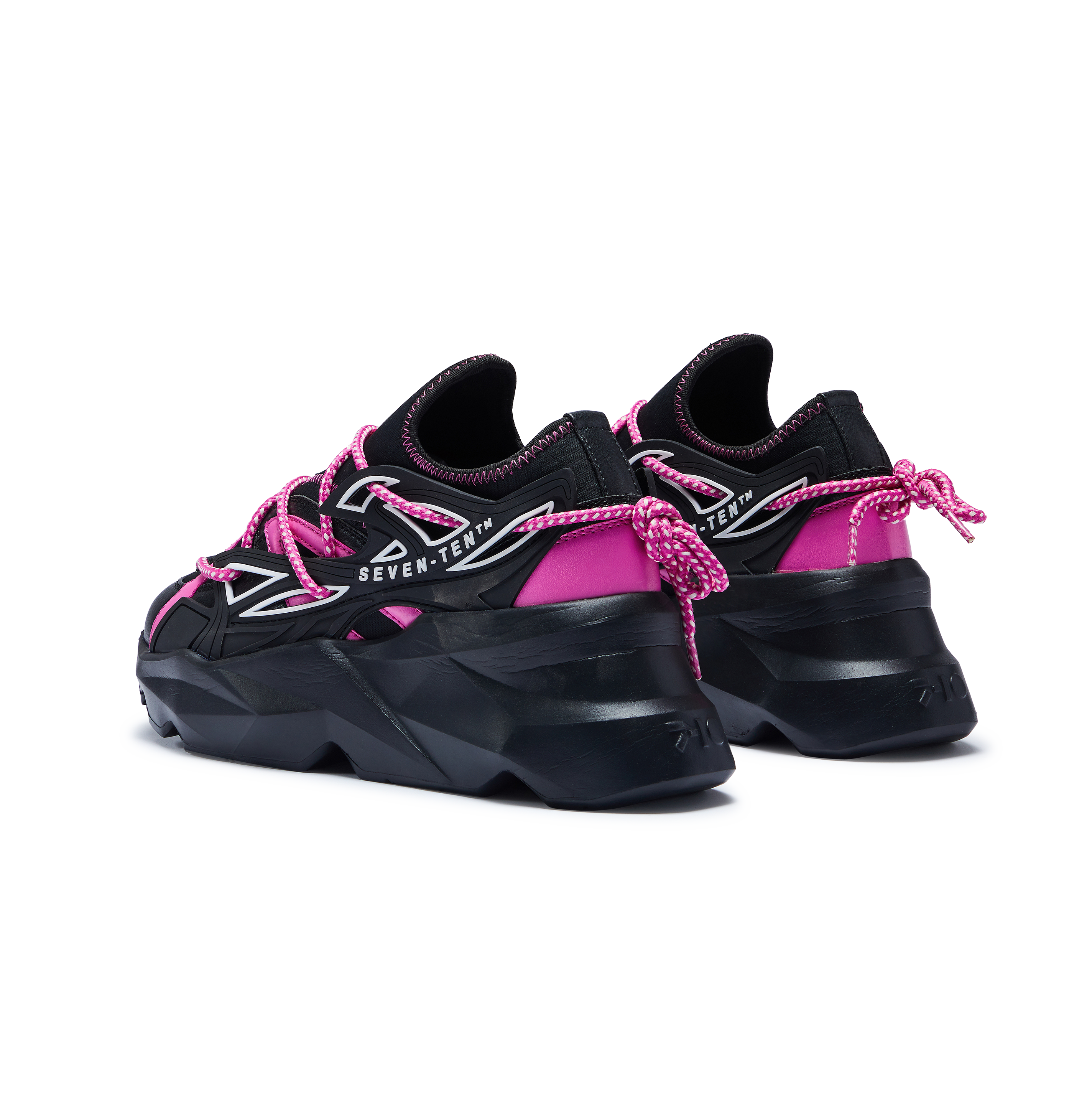 743 Flamink Pink & Black Chunky Sneakers