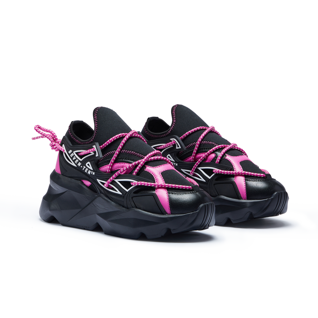 743 Flamink Pink & Black Chunky Sneakers
