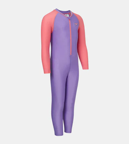 Speedo Colorblock All In One Suit Kids Swimwear