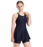 Speedo Solid Racerback Swimdress With Boyleg