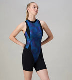 Speedo Printed Higneck Legsuit Female Swimwear