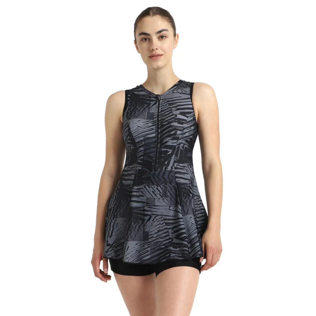 Speedo Allover Printed Closedback Female Swimdress With Boyleg