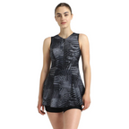 Speedo Allover Printed Closedback Female Swimdress With Boyleg