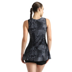 Speedo Allover Printed Closedback Female Swimdress With Boyleg
