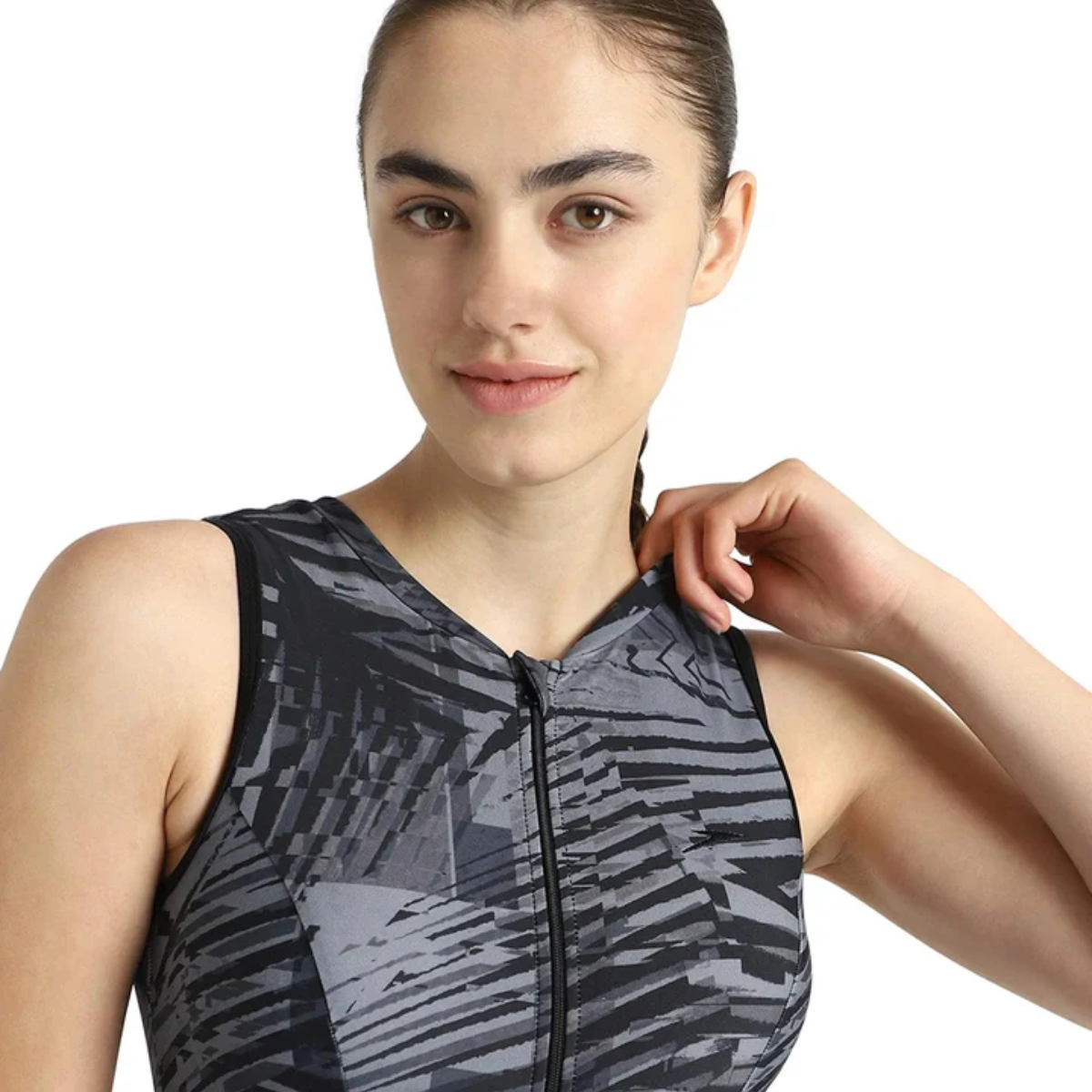 Speedo Allover Printed Closedback Female Swimdress With Boyleg