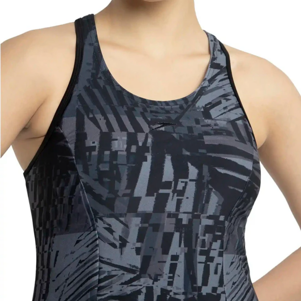 Speedo Allover Printed Swimdress With Boyleg Female Swimming Costume