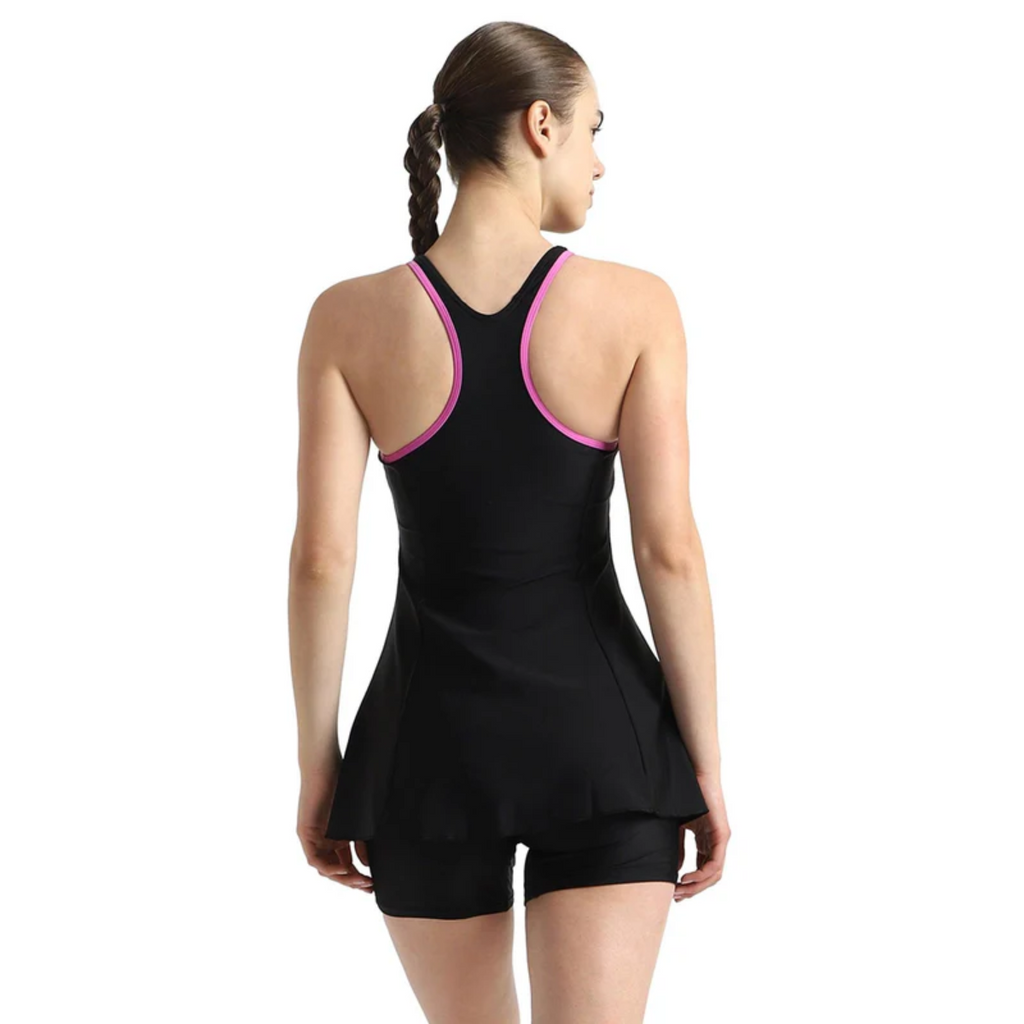 Speedo Solid Racerback Swimdress With Boyleg