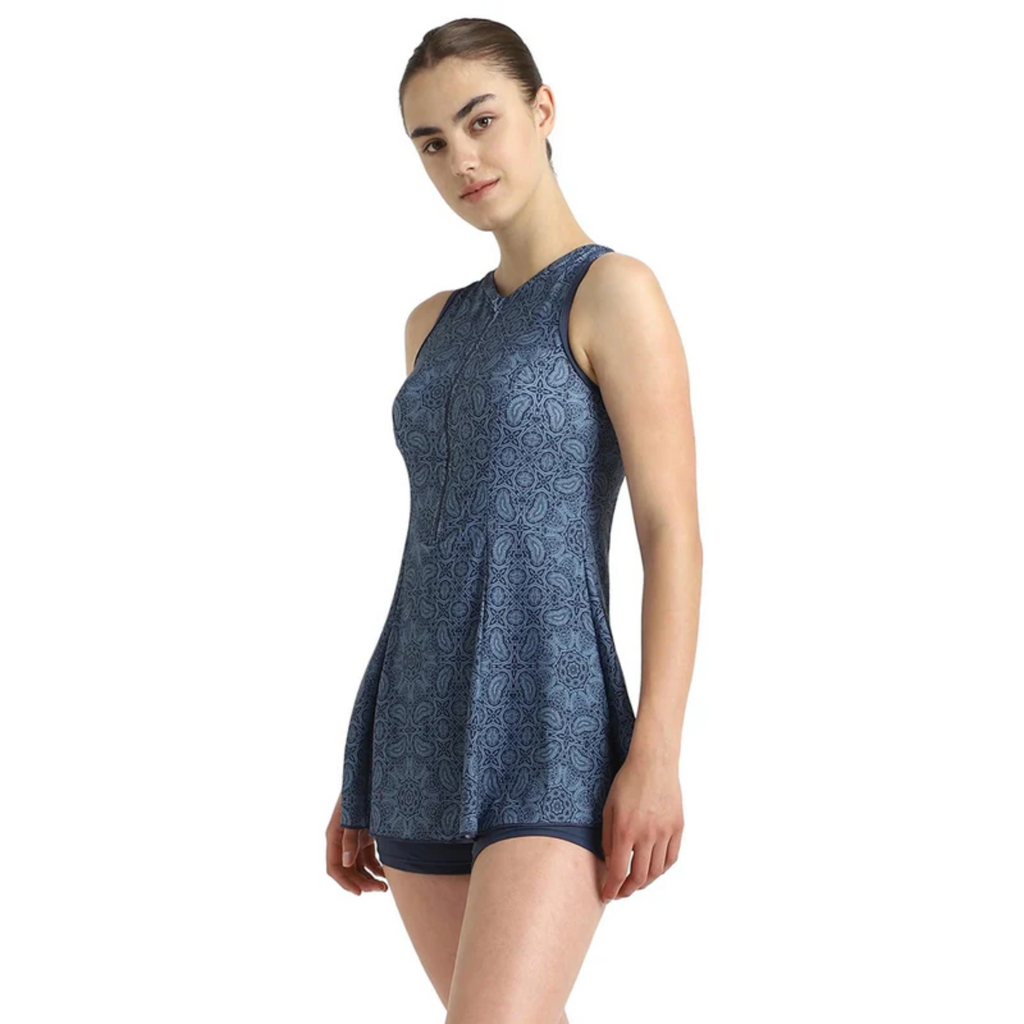 Speedo Allover Printed Closedback Female Swimdress With Boyleg
