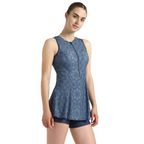 Speedo Allover Printed Closedback Female Swimdress With Boyleg