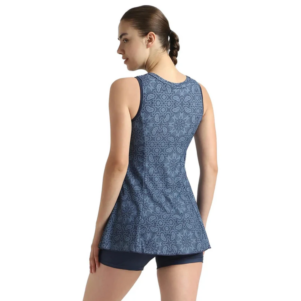 Speedo Allover Printed Closedback Female Swimdress With Boyleg