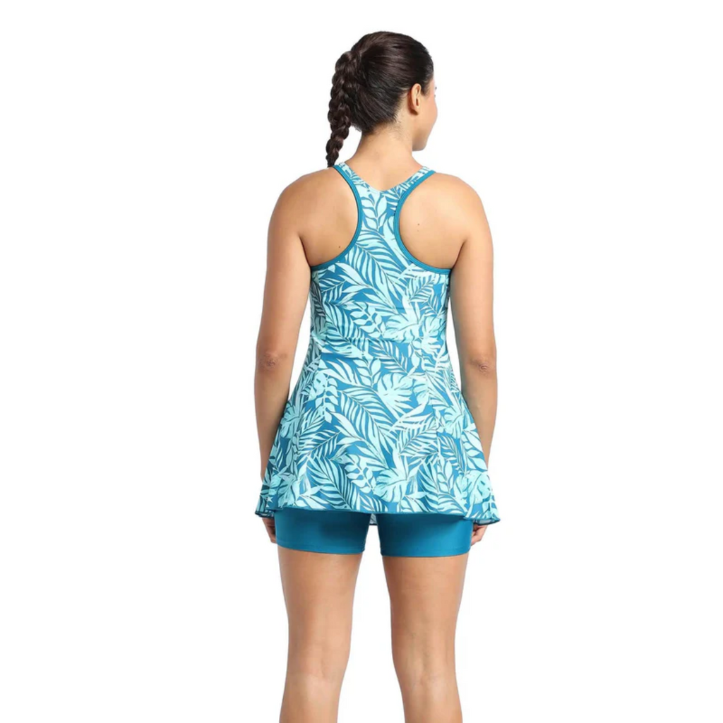 Speedo Allover Printed Swimdress With Boyleg Female Swimming Costume