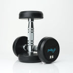 Puls8 Round Rubber Coated Dumbbell (SINGLE DUBMELL)
