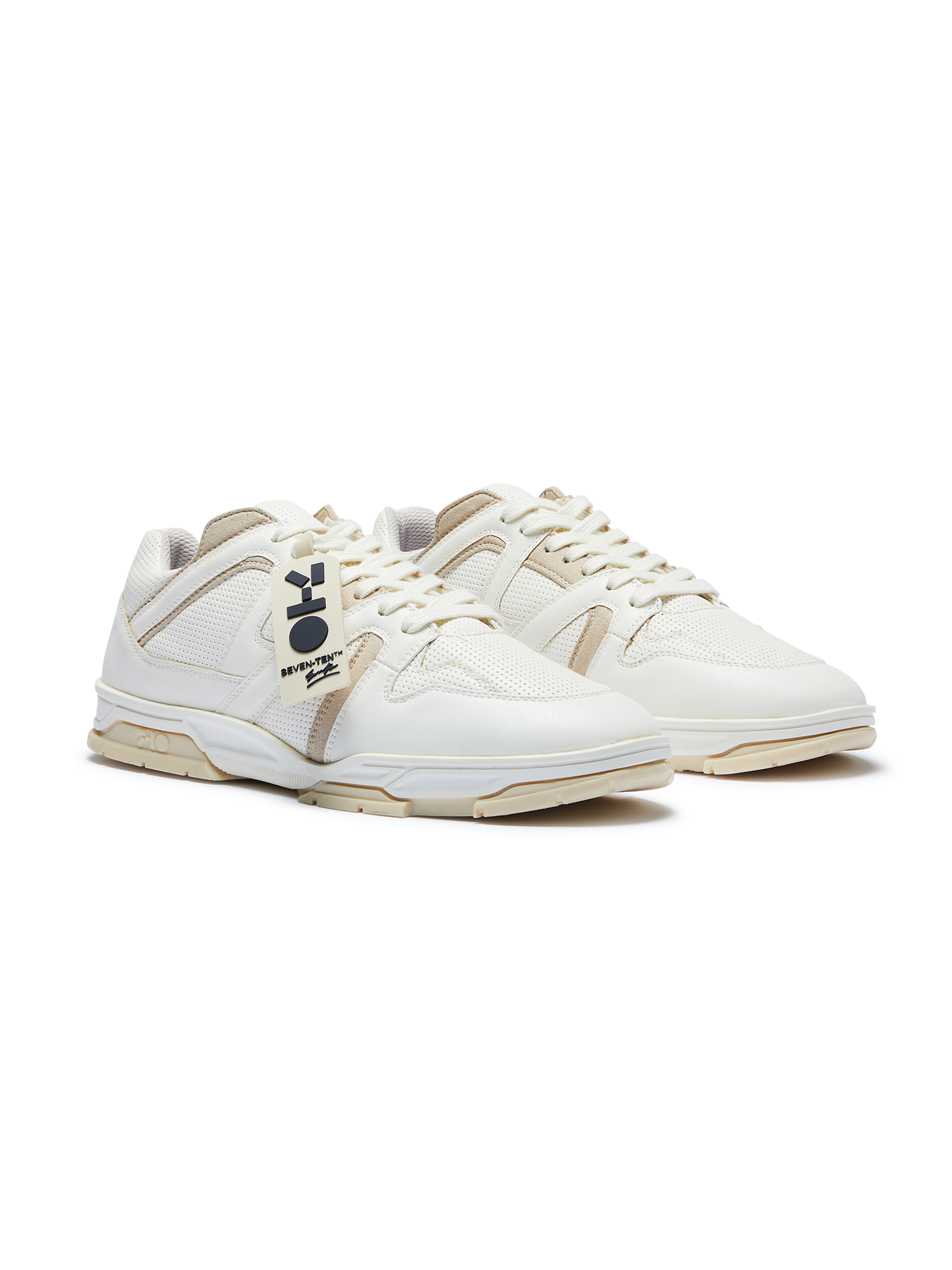 731 Latte Beige & White Low-Top Sneakers - The Grand Sale
