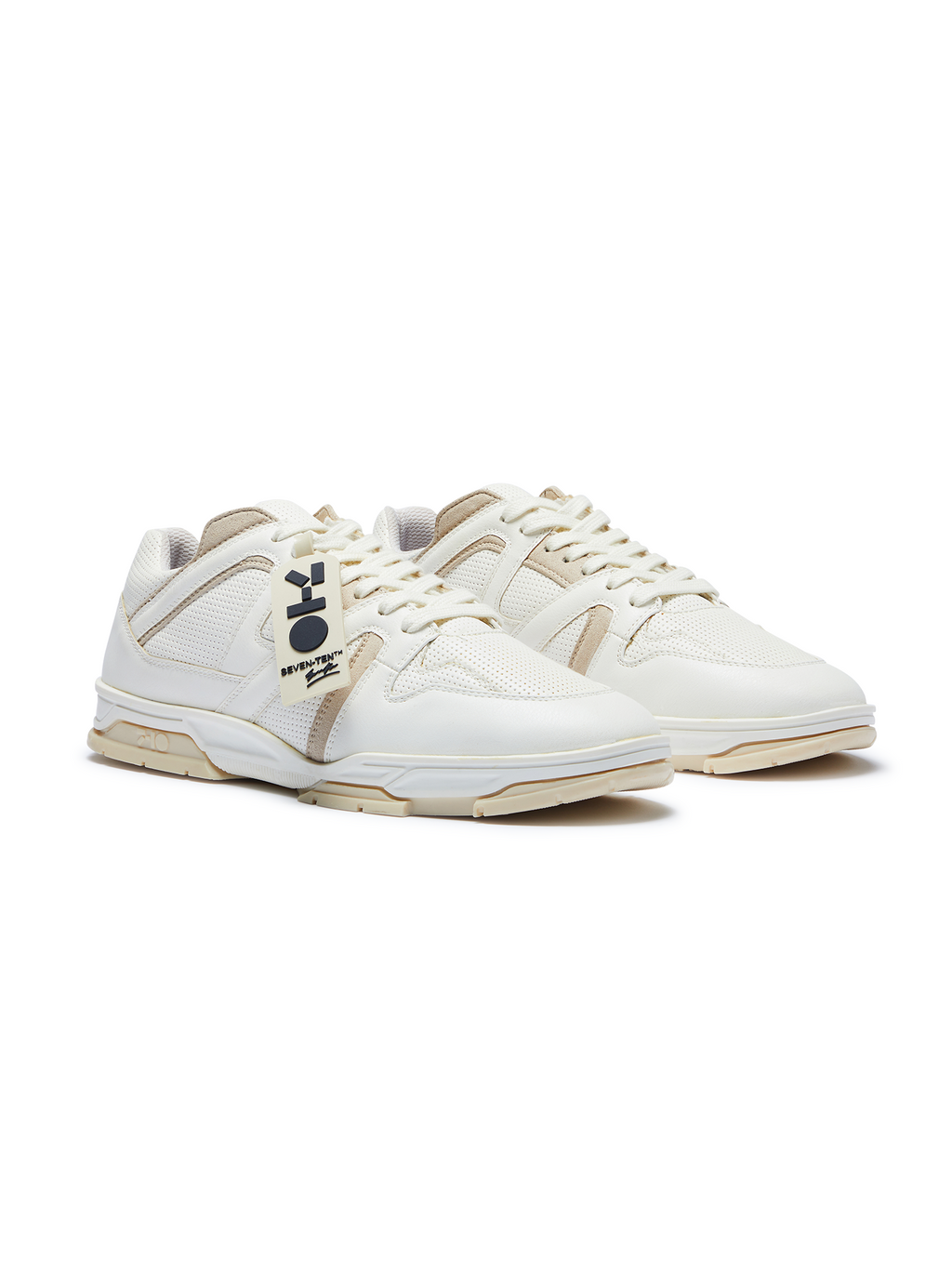 731 Latte Beige & White Low-Top Sneakers