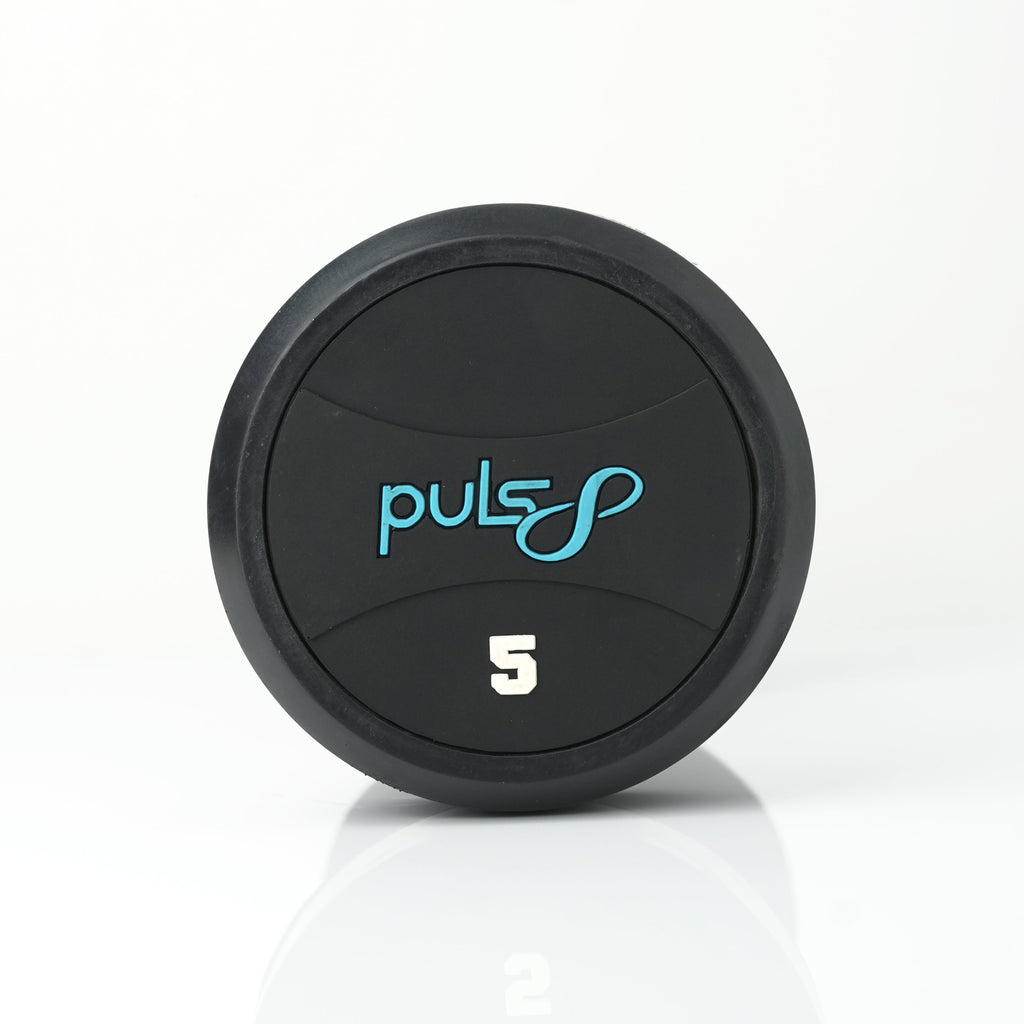 Puls8 Round Rubber Coated Dumbbell (SINGLE DUBMELL)