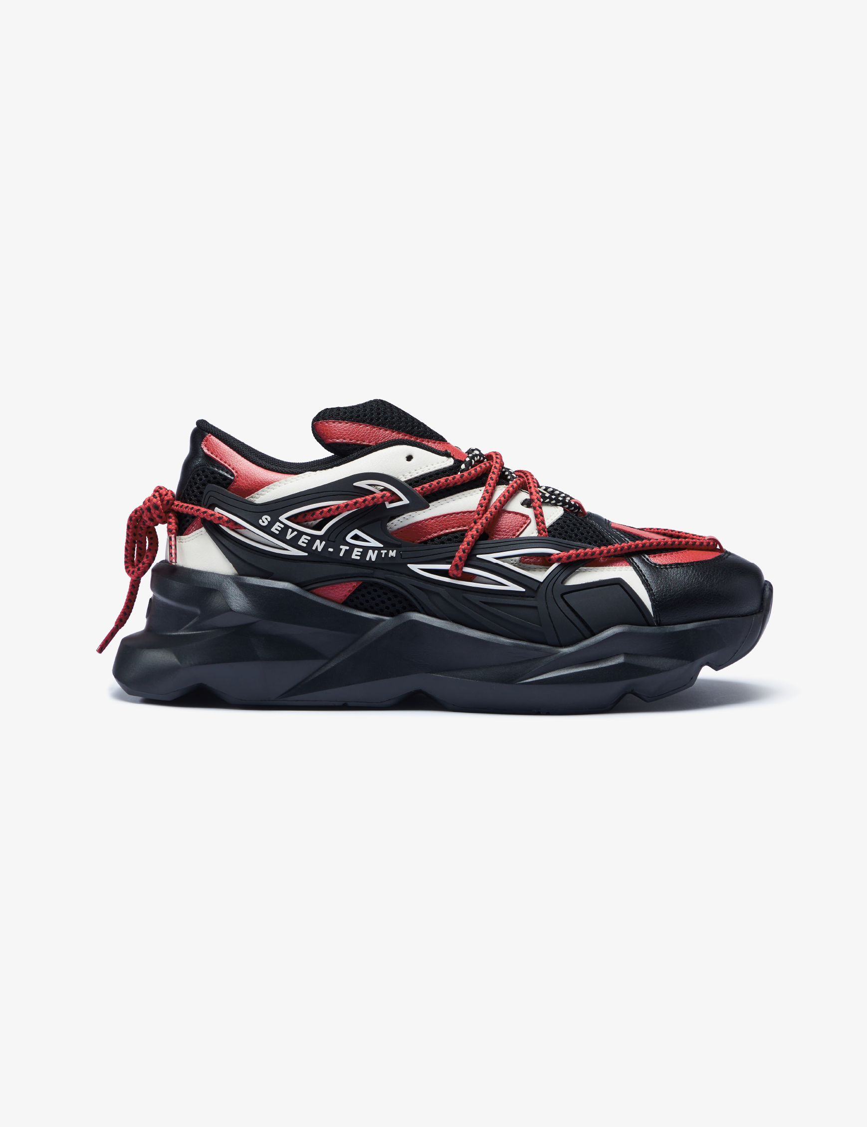 742 Crimson Red Low-Top Chunky Sneakers - The Grand Sale