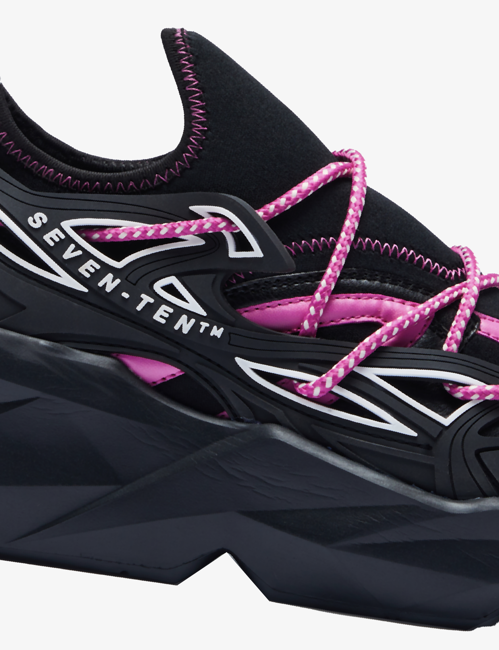 743 Flamink Pink & Black Chunky Sneakers - The Grand Sale