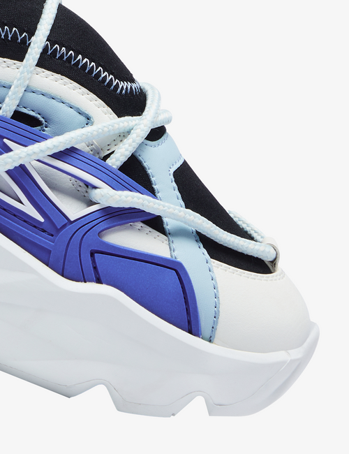 743 Hydra Blue & White Chunky Sneakers - The Grand Sale