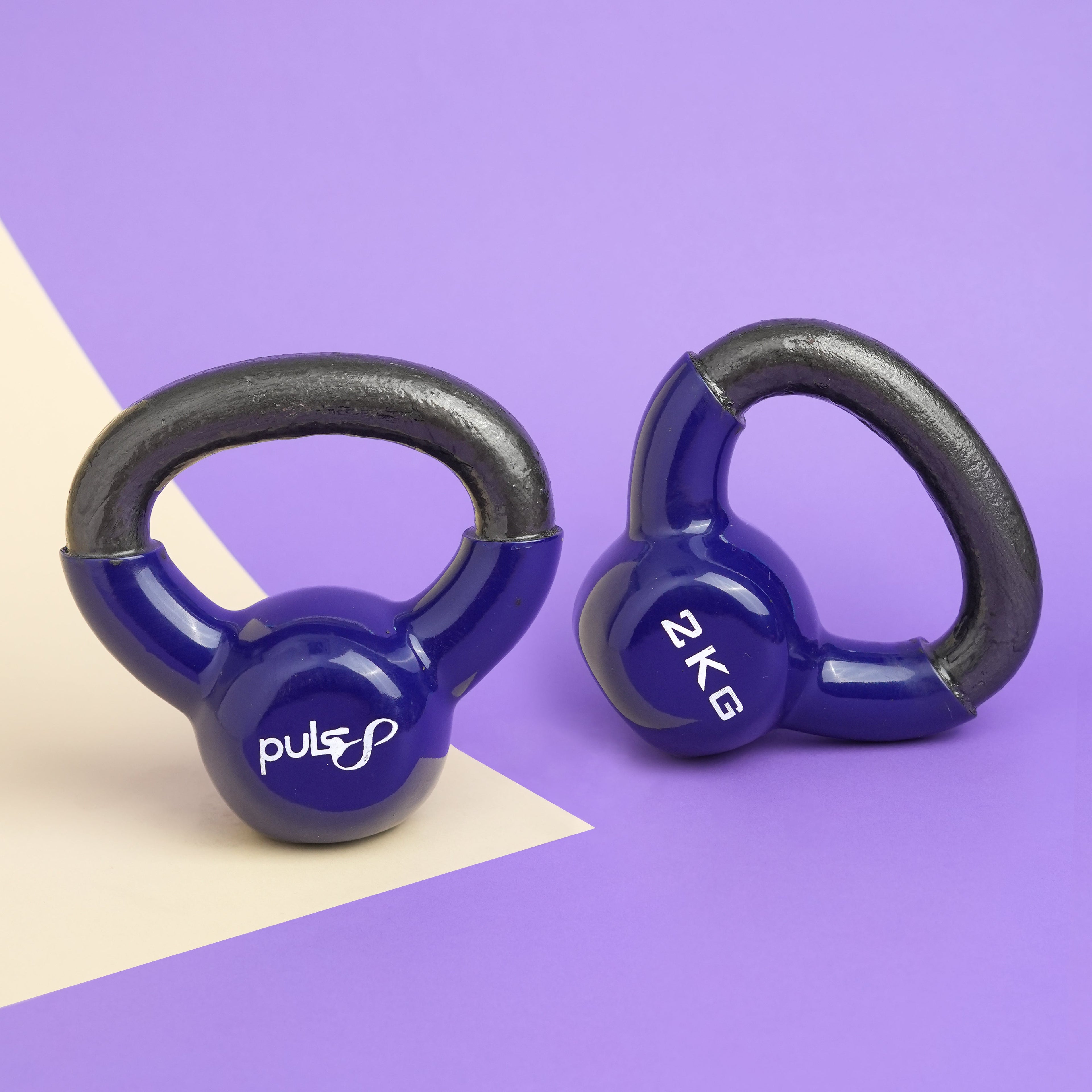 Puls8 Free Weight Vinyl Kettlebell (Single)