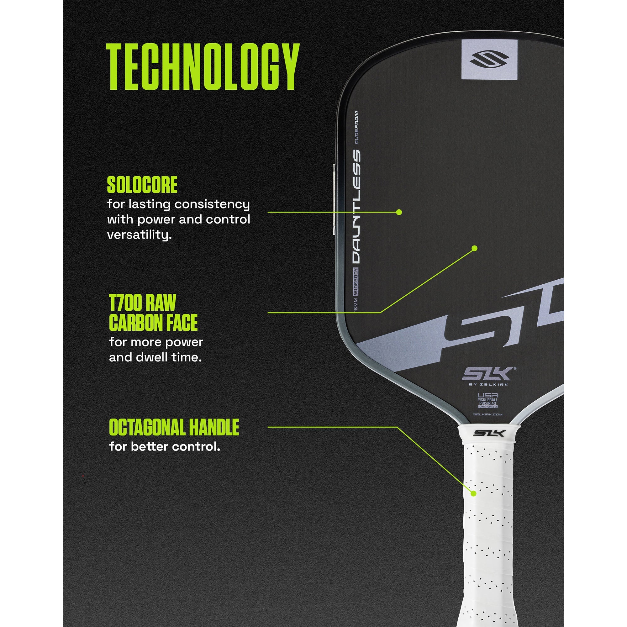 Selkirk SLK Dauntless Pickleball Paddle (Elongated)