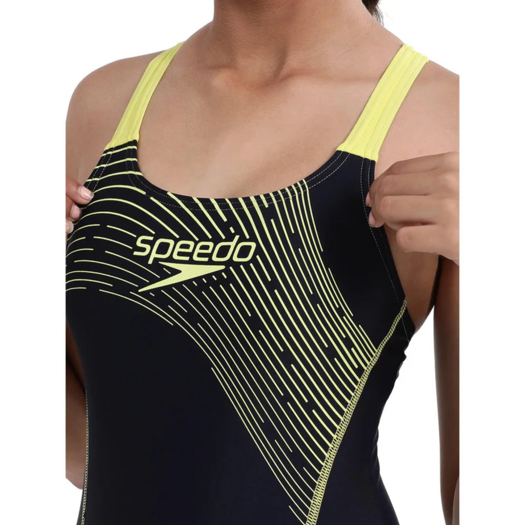 Speedo Jf Medley Logo Muscle Back Swimming Costume(Girls)