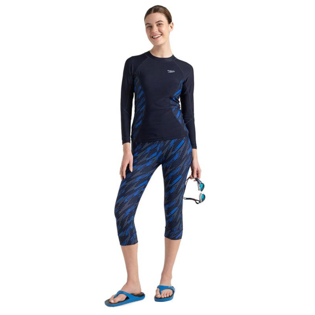 Speedo AF Hypboom Long Sleeve Rash Top Swimming Costume Female