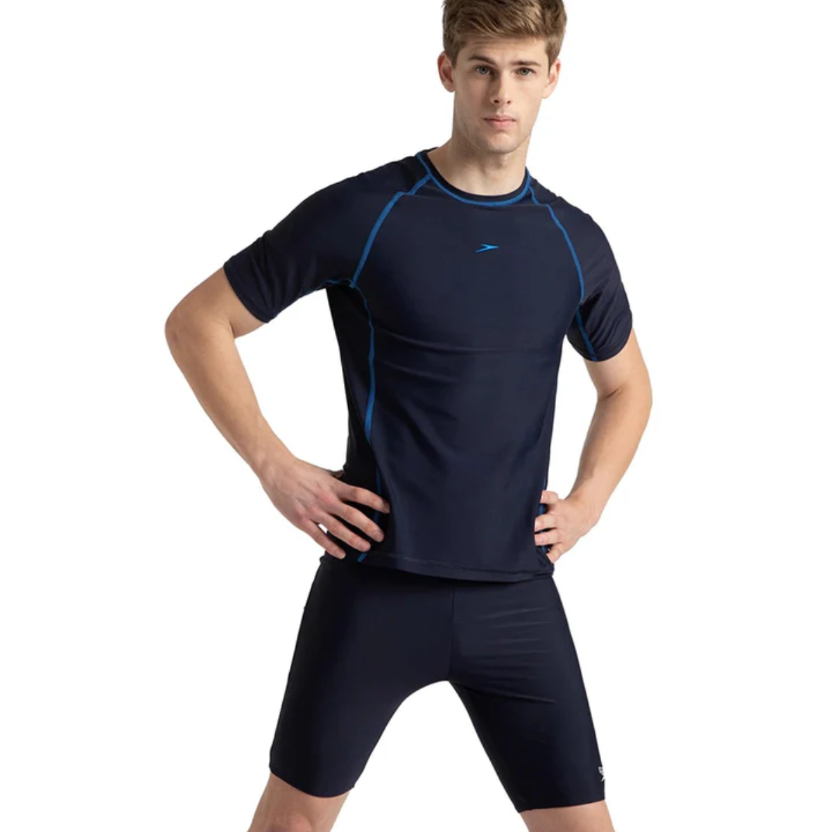 Speedo AM Short Sleeve Sun Top Swimming Costume Male