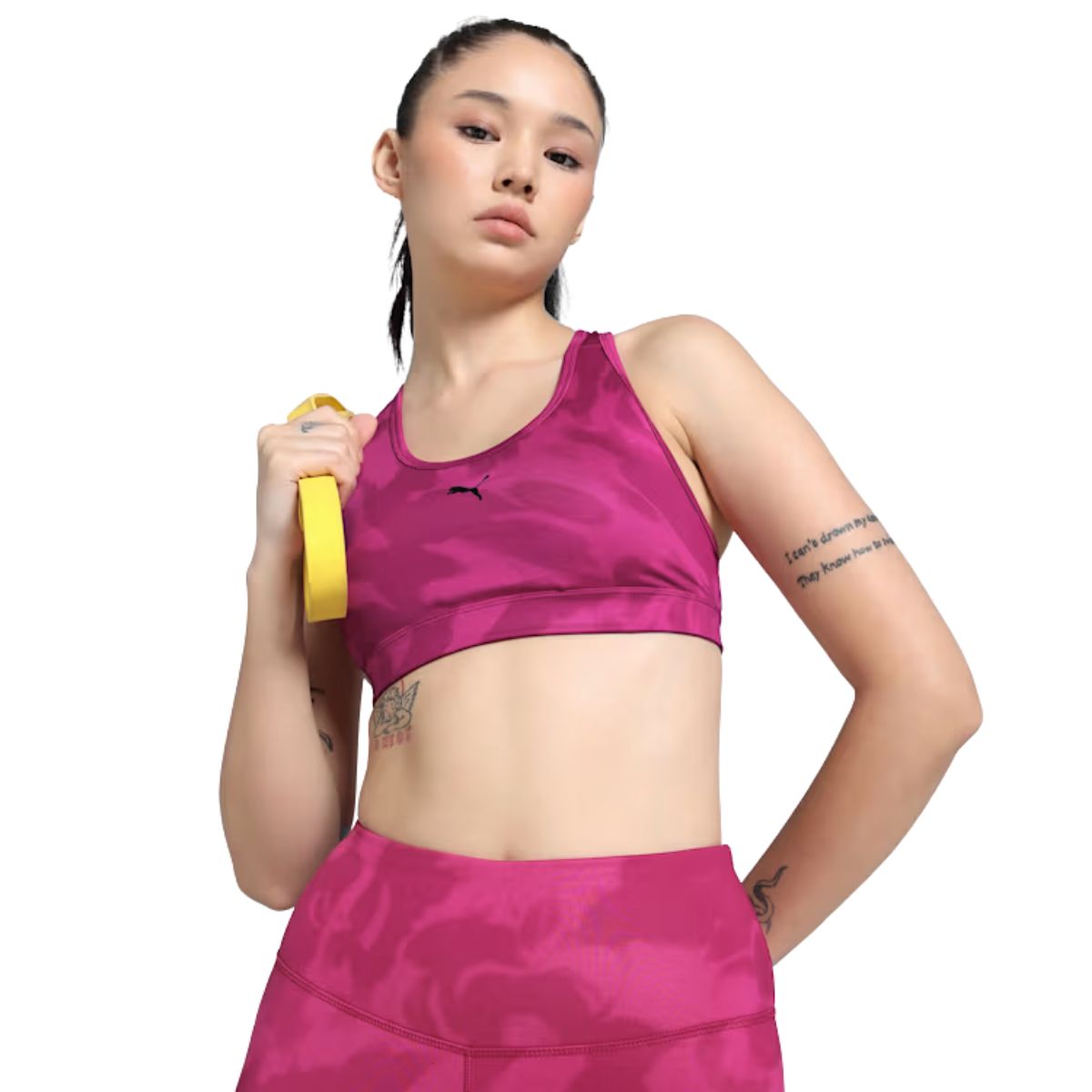 Puma Women's 4 Keeps Moisture-Wicking Printed Bra