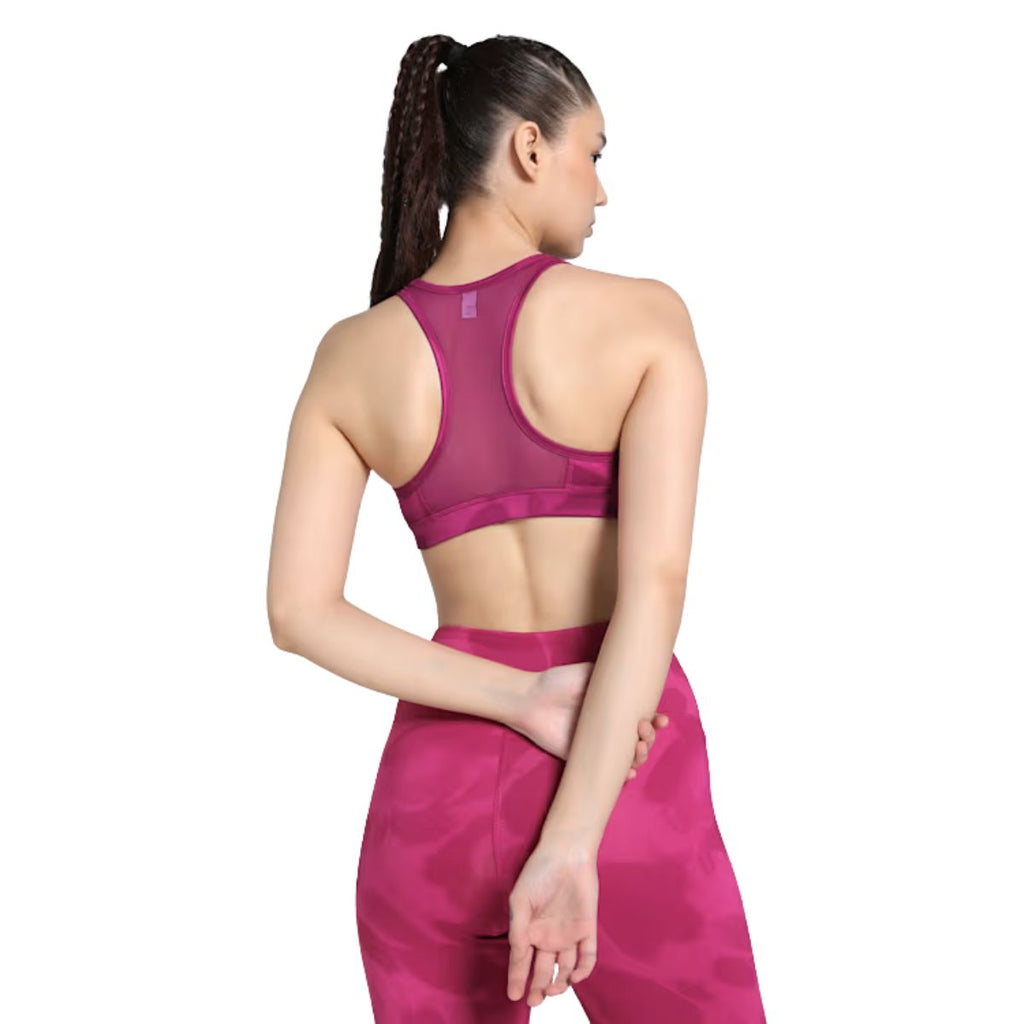 Puma Women's 4 Keeps Moisture-Wicking Printed Bra