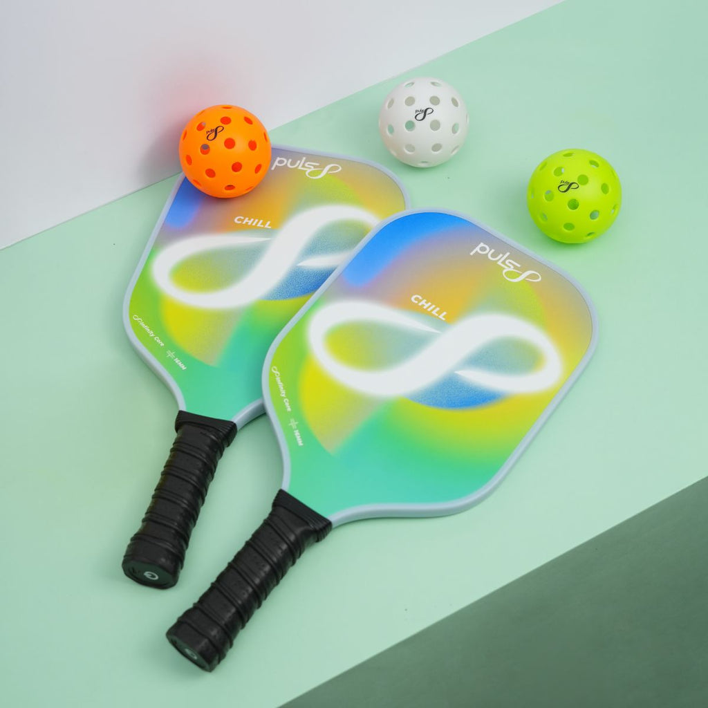 Puls8 LED Chill Pickleball Paddle + Puls8 LED Pickleball Balls (2 Paddles + 3 Pickleball Balls)