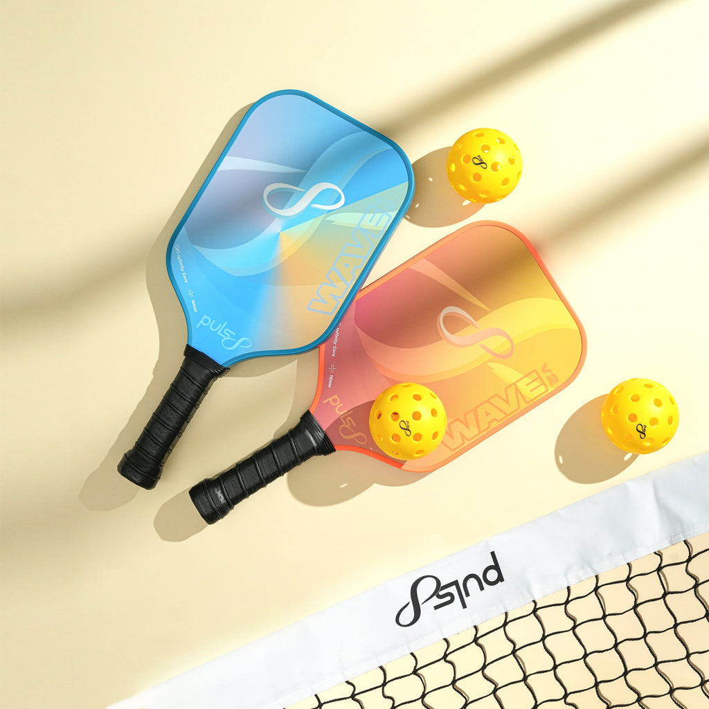 Puls8 Wave V2 Complete Pickleball Paddle Set (2 Paddles + Balls + Net)
