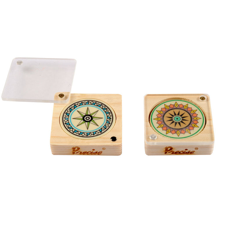 Precise Tournament Carrom Striker With Wooden Box (Pattern May Vary)